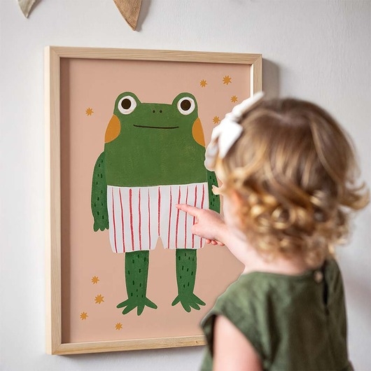 Image of Pakamera Plakat Żaba w kąpielówkach - Plakaty Na Ścianę Dla Dzieci