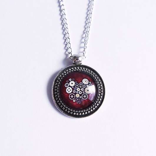 Image of Pakamera Medalion - Serce steampunk - 2 cm