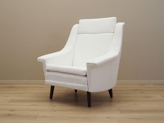 Image of Pakamera Fotel biały, duński design, lata 70, produkcja: Dania