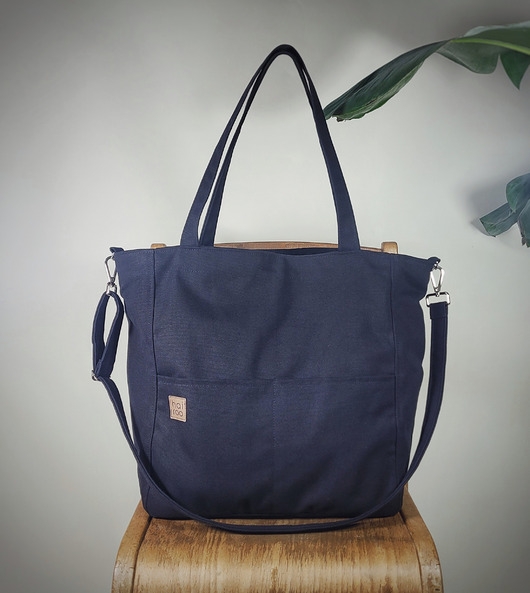 Image of Lazy bag Pocket torba czarna bawełniana vegan