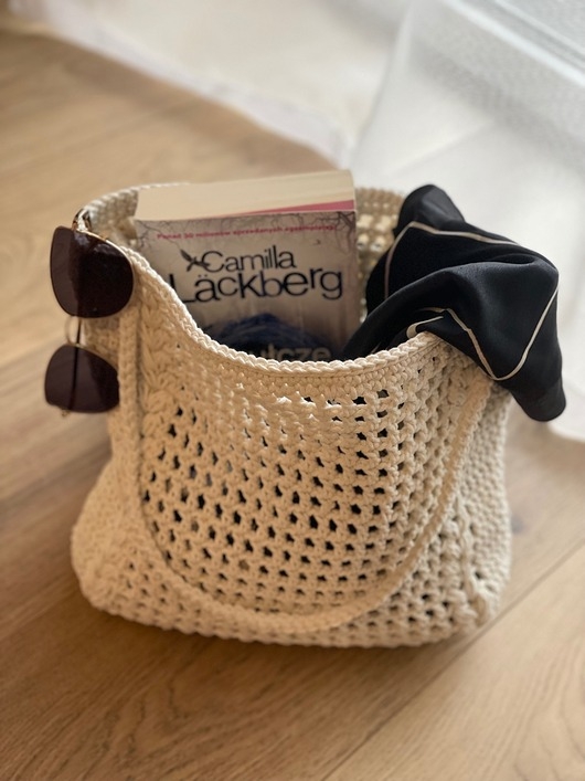 Image of Pakamera Shopper bag, torba na plaże, vintage bag, torebka ze sznurka