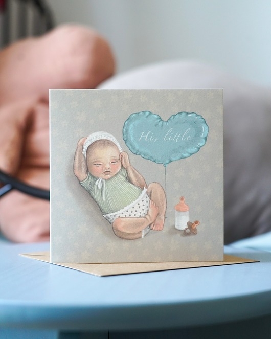 Image of Pakamera Kartka na Narodziny Hi Little