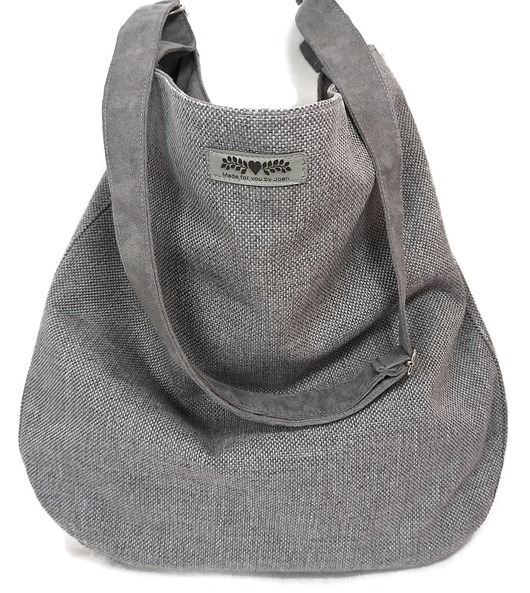 Image of Pakamera Duża boho torba szary XXL na ramię