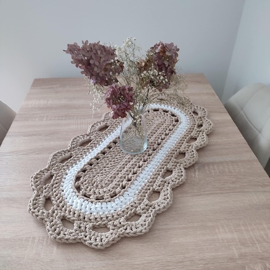 Image of Pakamera Bieżnik szydełkowy owalny ze sznurka 40cmx75cm
