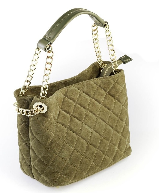 Image of Pakamera Torba skórzana Shopper - khaki (6960)