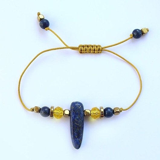 Image of Pakamera Jedność - lapis lazuli, pozłacany hematyt