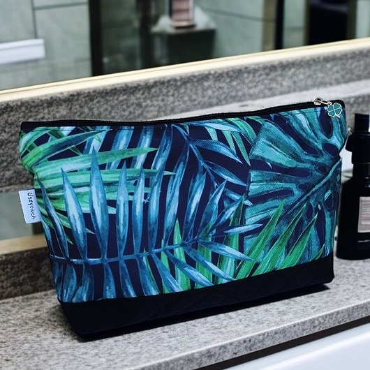 Image of Pakamera Kosmetyczka organizer do torebki etui do torby saszetka liście monstera