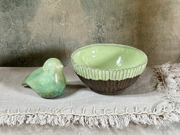 Image of Pakamera Miska ceramiczna - fakturowana ręcznie