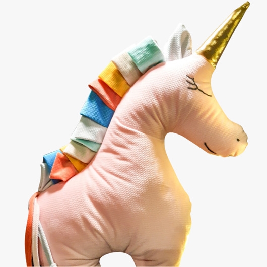 Image of Pakamera Jednorożec UNICORN poduszka - jasny róż i grzywa multikolor