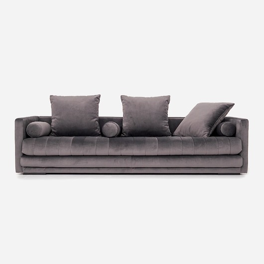 Image of Sofa KOPENHAGA szary welur, skandynawski design