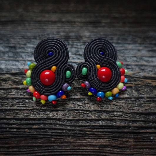 Image of Pakamera Kolorowe Lentinki- kolczyki soutache
