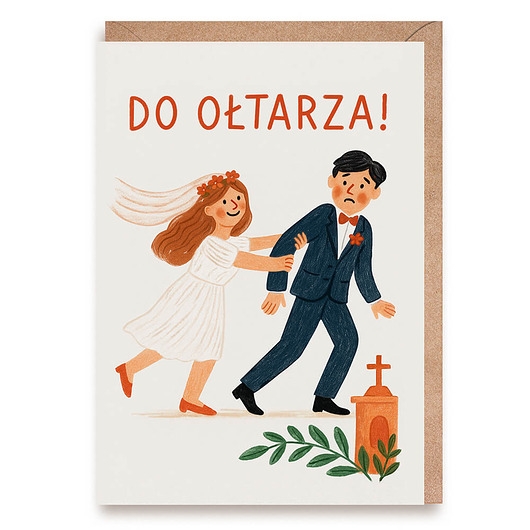 Image of Pakamera Kartka Ślubna na Wesele - Do Ołtarza!