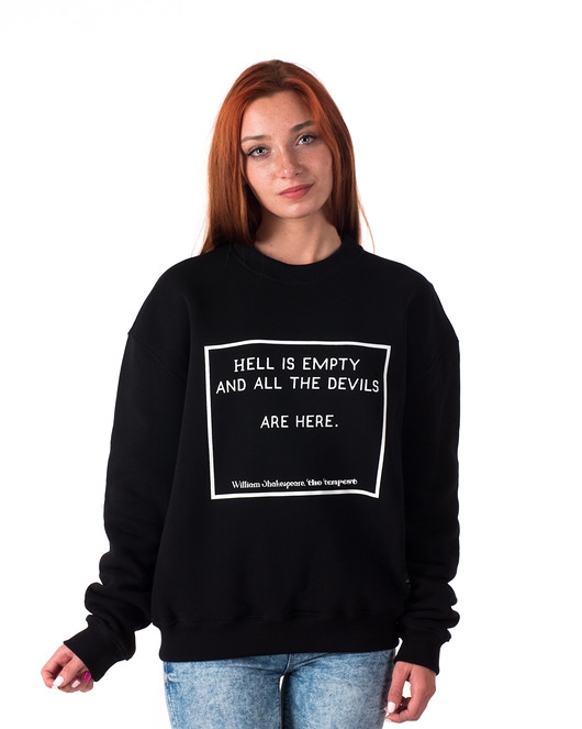 Image of Bluza unisex z cytatem, Szekspir, Hell is empty