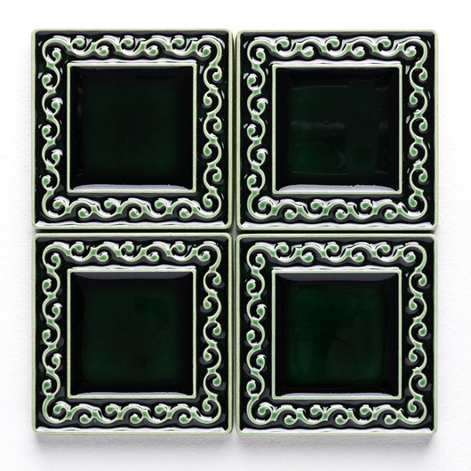 Image of Pakamera Kafle VIVACE zieleń butelkowa, 6cm x 6cm