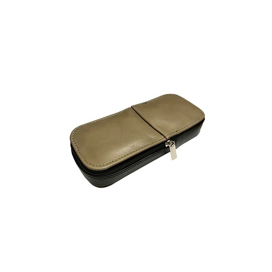 Image of Pakamera Etui na 3 pióra długopisy popielate skóra