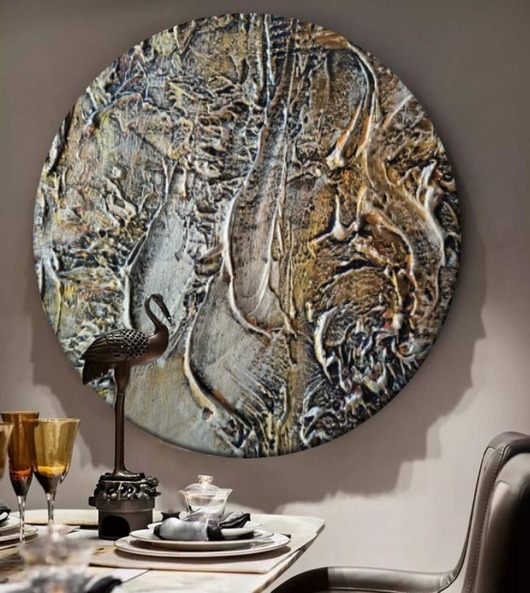 Image of Pakamera Obraz okrągły z grubą strukturą DORADOS fi 80cm