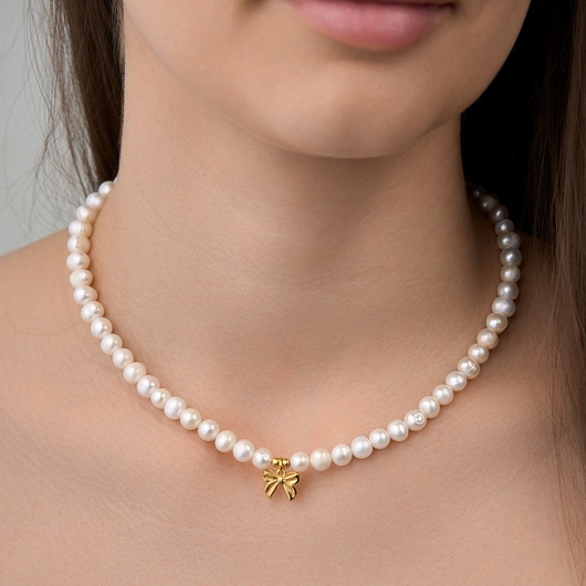 Image of Pakamera Choker naszyjnik kokardka- srebro 925