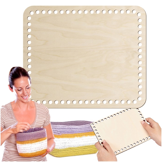 Image of Pakamera Drewniana baza do koszyka na pieczywo 30x25cm Dno Spód do szydełkowania