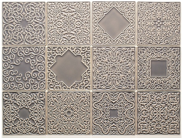 Image of Pakamera Kafle szare, dwanaście ornamentów.
