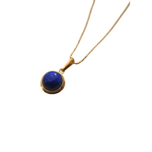 Image of Naszyjnik srebrny Modern z Lapis lazuli, złocony