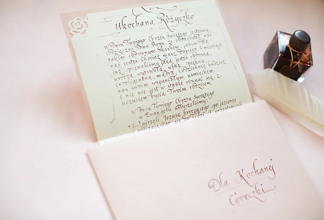 Image of Kaligrafia: personalizowana kartka z życzeniami pisana atramentem