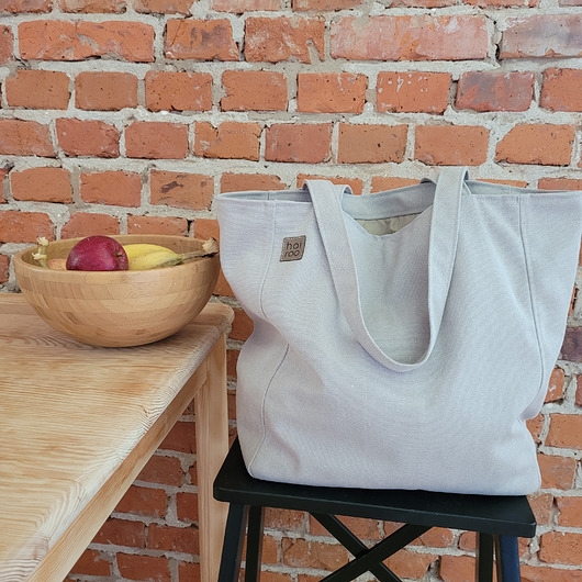 Image of Lazy bag torba beżowa na zamek / vegan / eco