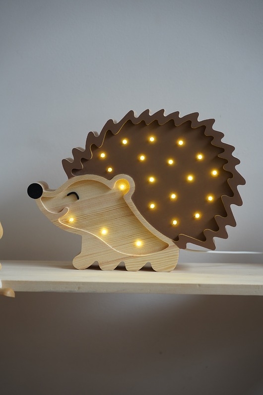 Image of Pakamera Drewniana lampka Jeż