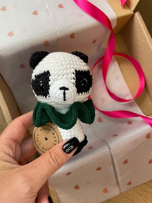 Image of Pakamera Maskotka panda, prezent dla dziecka, panda przytulanka, prezent dla noworodka