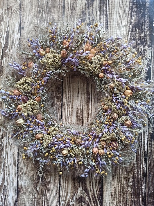 Image of Pakamera Wianek na drzwi #15, dekoracja domu, wieniec z suszu, 45 cm