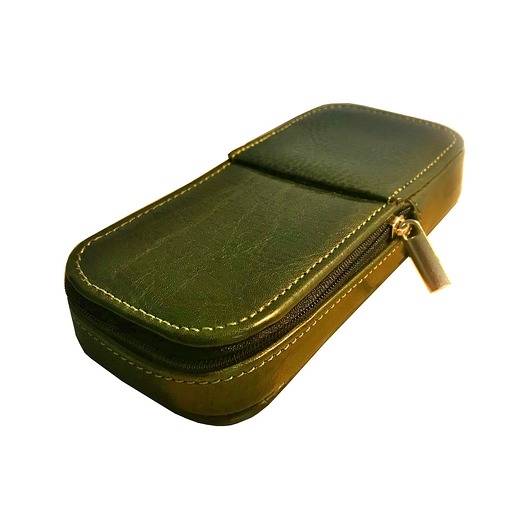Image of Pakamera Etui na pióra na trzy sztuki ciemno zielone skóra