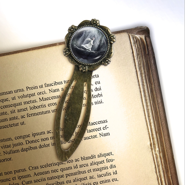 Image of Pakamera Zakładka do książki - Magiczny las - klips, brąz