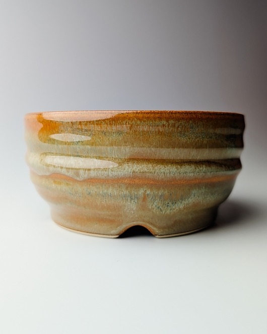 Image of Pakamera Płaska doniczka ceramiczna piaskowiec