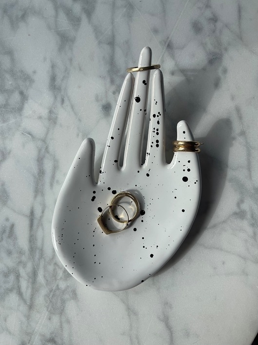 Image of Pakamera Ceramiczna Łapka Handmade Talerzyk na Biżuterię Dalmatyńczyk
