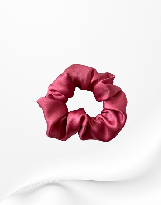 Image of Pakamera Jedwabna scrunchie gumka frotka midi różowa