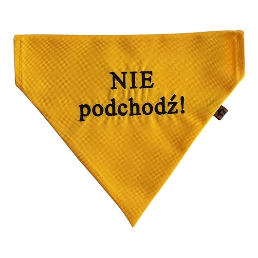 Image of Pakamera Żółta bandana, chustka, apaszka dla psa Nie podchodź!