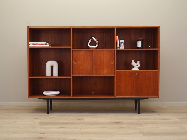 Image of Pakamera Biblioteczka tekowa, duński design, lata 70, produkcja: Dania