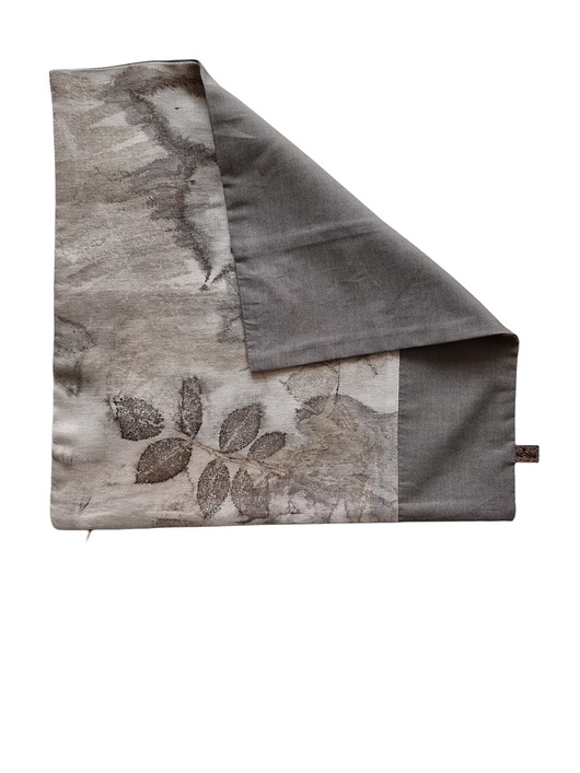 Image of Eko poszewka na poduszkę z wzorem liści ekoprint