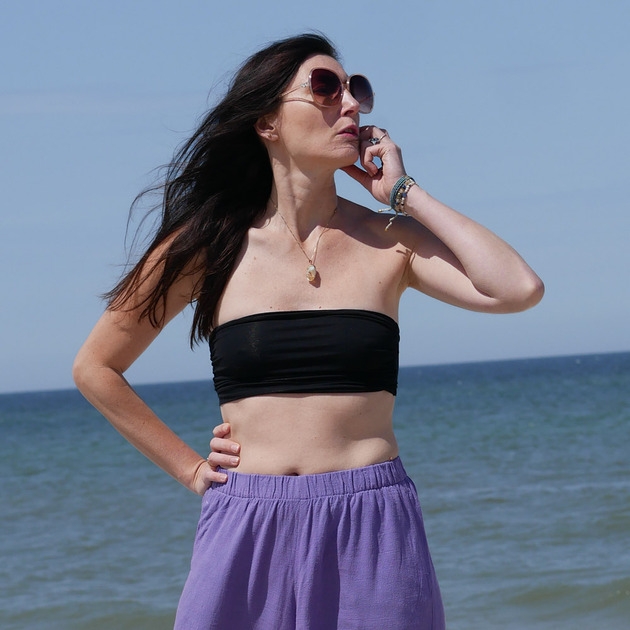 Image of Pakamera Tube top czarny bawełna