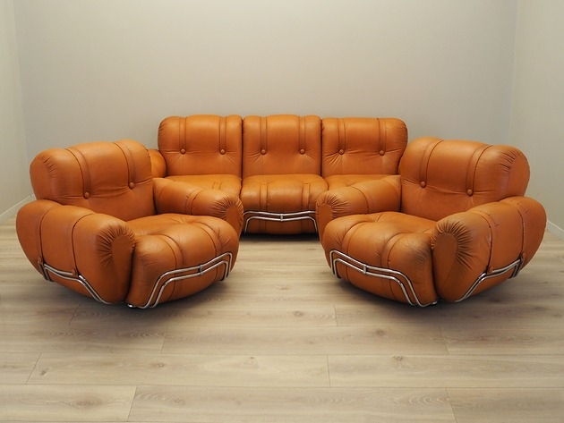 Image of Pakamera Sofa pomarańczowa, Space Age design, lata 60, produkcja: Włochy