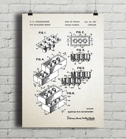Image of Pakamera Klocki Lego - patent - plakat vintage