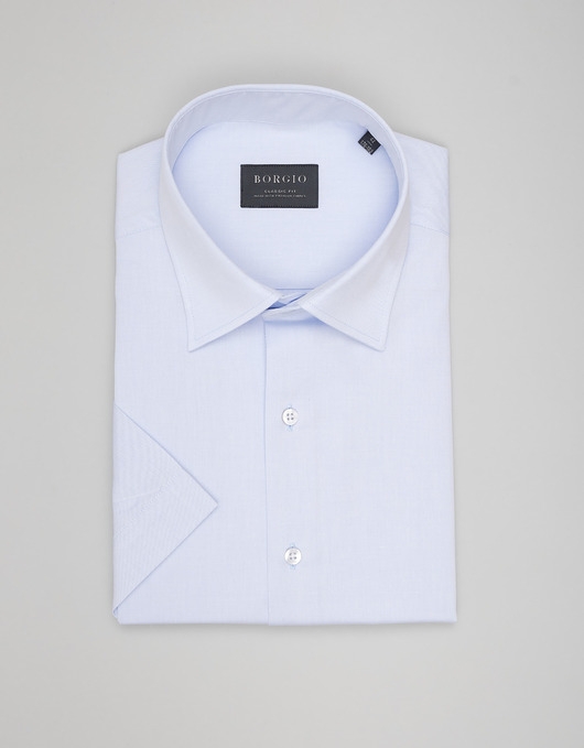 Image of Pakamera Koszula na krótki rękaw canosa 00609 błękit classic fit