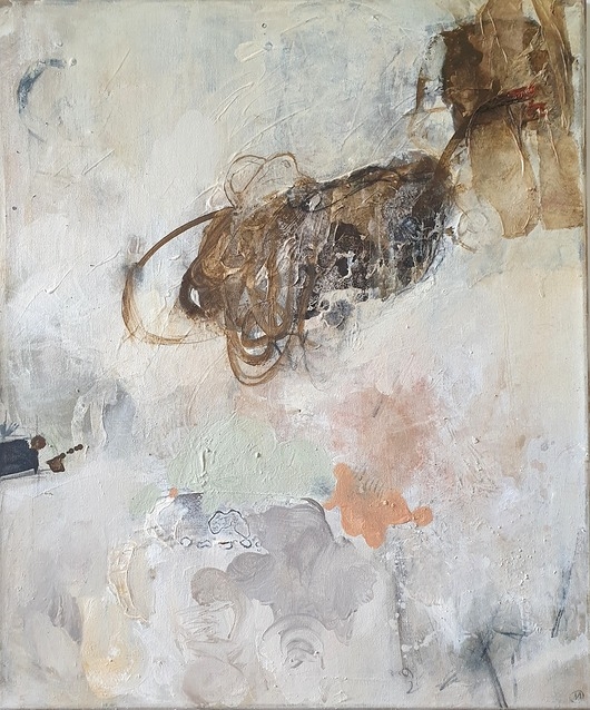 Image of Pakamera First breath 50x60 cm, obraz na płótnie, pigmenty ziemne, akryl