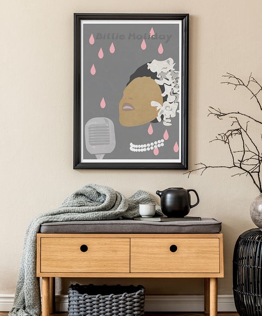 Image of Pakamera Billie Holiday Jazz - plakat 50x70 cm