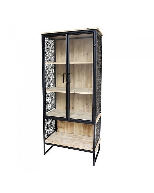 Image of Pakamera Witryna Metalowa Komoda Metalowa Villach Czarna 160 cm