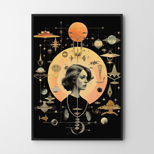 Image of Plakat Dziewczyna kolaż astrologia