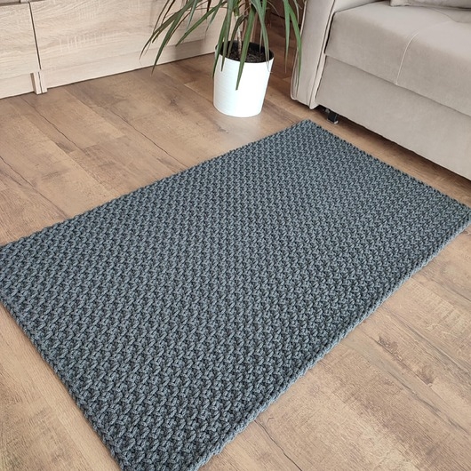 Image of Pakamera Dywan prostokątny szydełkowy ze sznurka 70cmx120cm