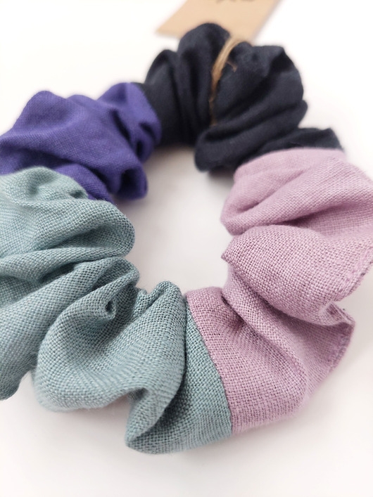 Image of Pakamera 100% len, scrunchie w duchu zero waste