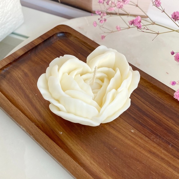 Image of Pakamera Świeca sojowa dekoracyjna Rose Heart 75x38mm