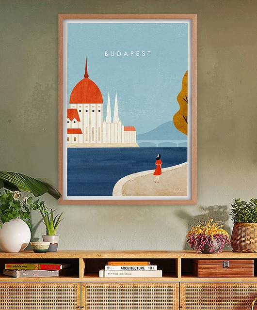 Image of Pakamera Spacer nad Dunajem - plakat 50x70 cm - Budapeszt