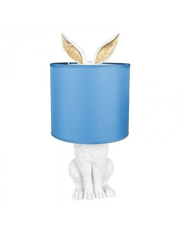 Image of Lampa Stołowa Rabbit Biało-Złota Blue 43 cm